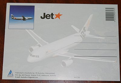 Jetstar Airlines postcard